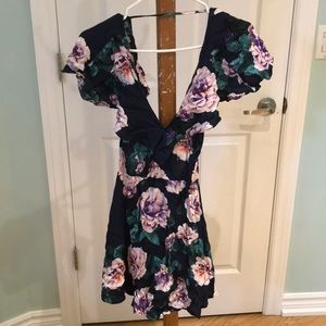 3 FOR $10 - Navy Floral open back dress